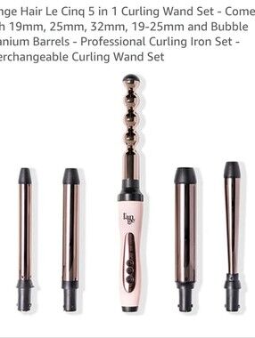 L'ange Le Cinq Interchangeable Curling Wand Set In Blush